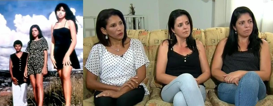 Photo of three ordinary looking women who claimed to witness extraterrestrial walking around after 1996 UFO crash in Brazil