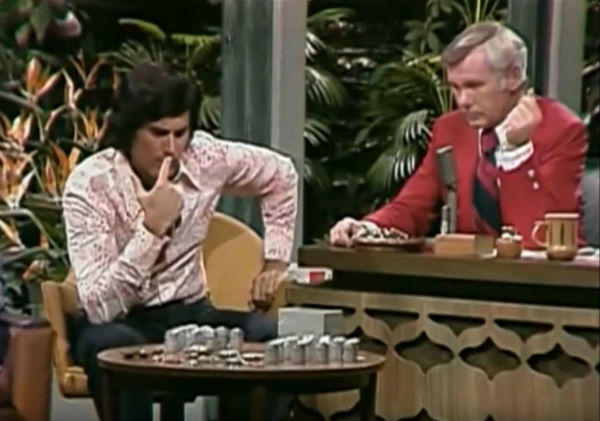 Johnny Carson and Uri Geller